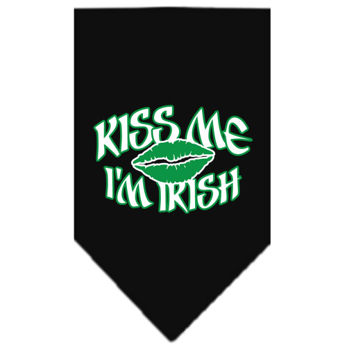 Kiss me I'm Irish Screen Print Bandana Black Large